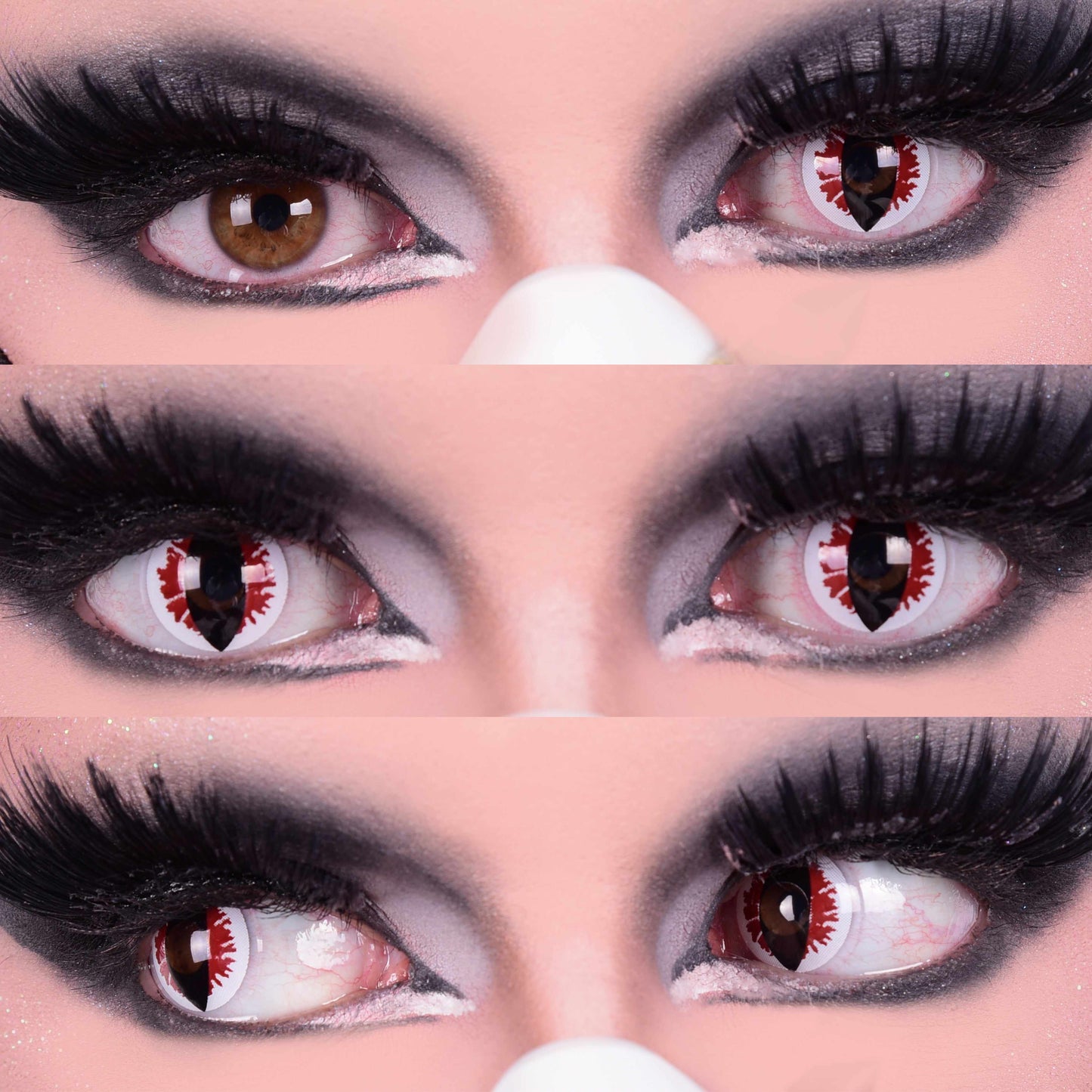 PRIMAL ® Devil Eyes - White & Red Colored Contact lenses