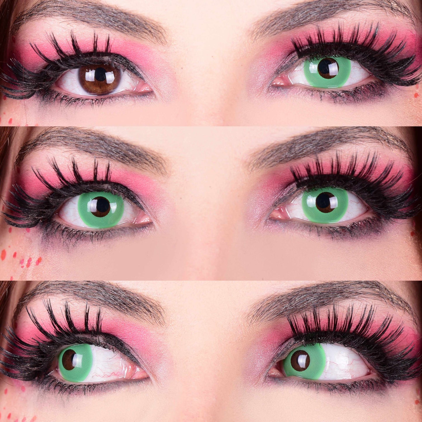 Green Colored contact lenses, Halloween Cosplay, color contacts, krazy lens, fancy lens, circle lens.