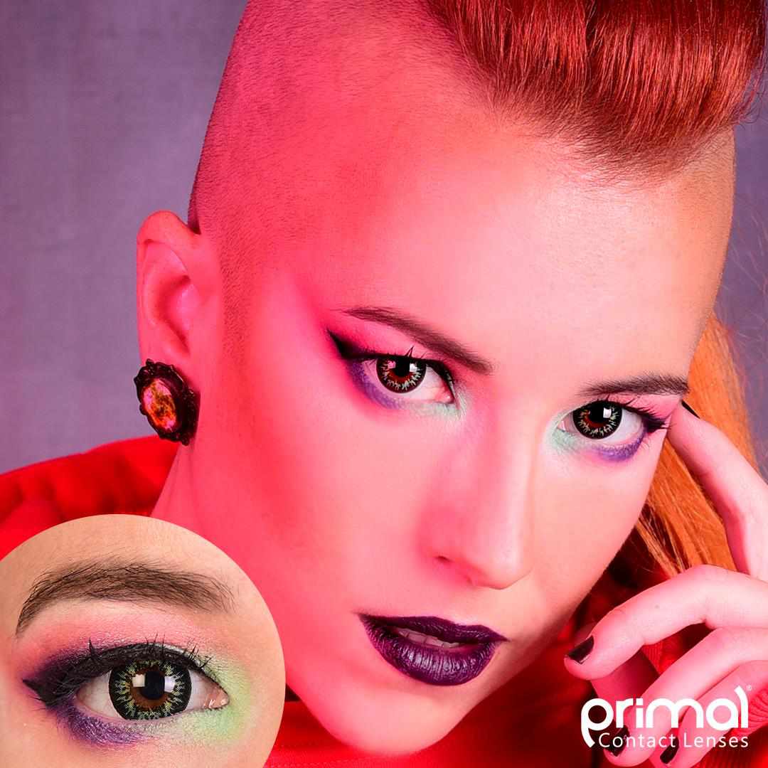 Mesmerize Emerald Natural Contacts Makeup Model