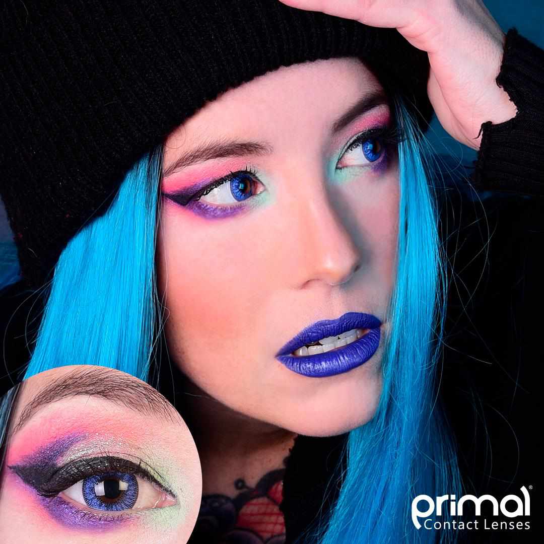 Moonlight Azure Contacts Makeup Model Portrait