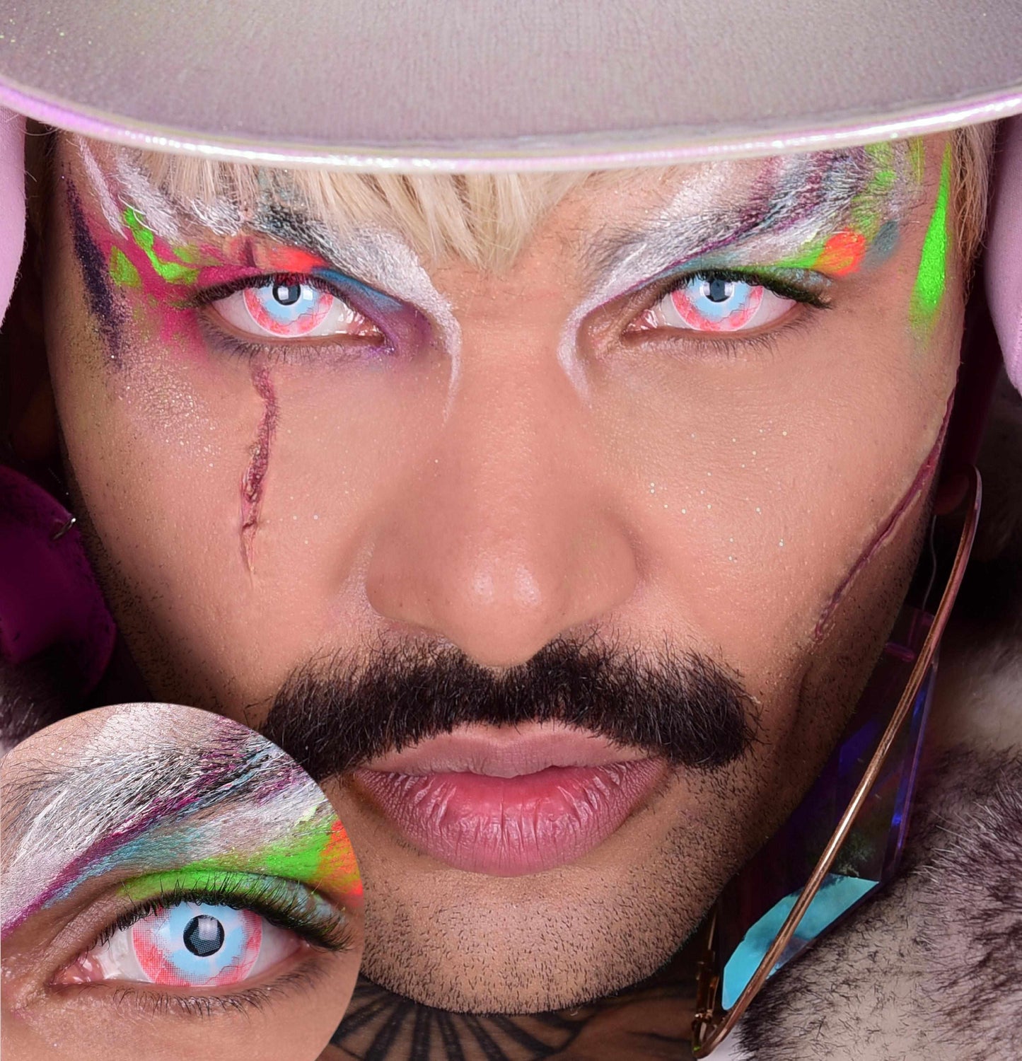 White Colored contact lenses, Halloween Cosplay, color contacts, krazy lens, fancy lens, circle lens