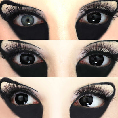 Black coloured contact lenses, Halloween Cosplay, color contacts, krazy lens, fancy lens, circle lens