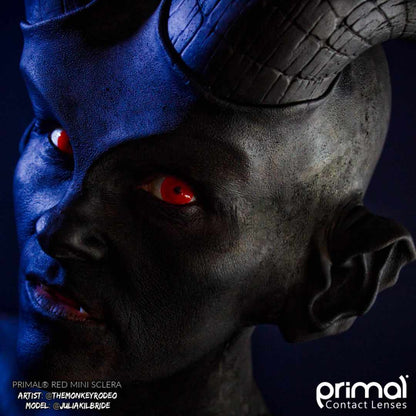 Red Mini Sclera Contacts Makeup Model Portrait