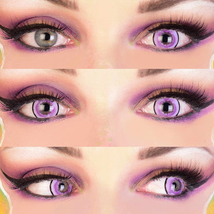 Purple Colored contact lenses, Halloween Cosplay, color contacts, krazy lens, fancy lens, circle lens.
