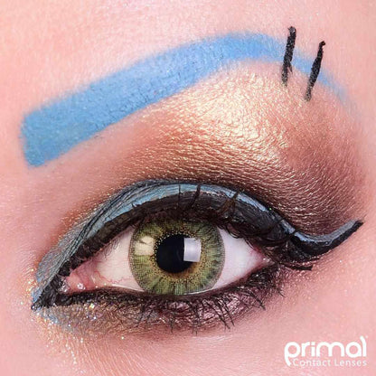 Sunset Turquoise Natural Contacts Model Eyes Closeup