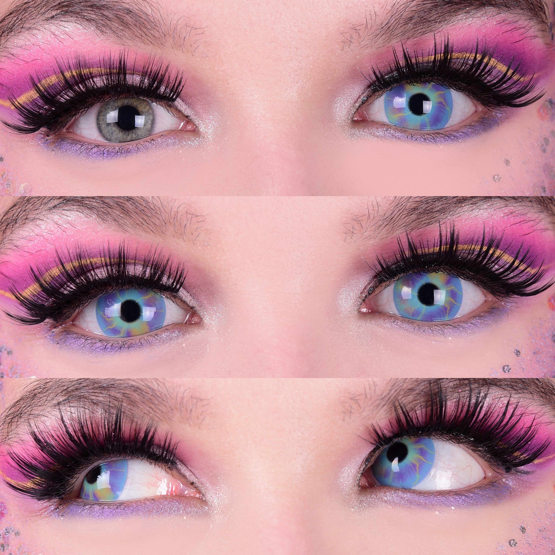 Unicorn Rainbow Colored Contacts 3eyes Mockup