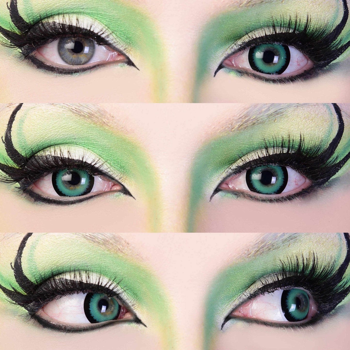 Green colored contact lenses, coloured contact lenses, color contacts, circle lens.