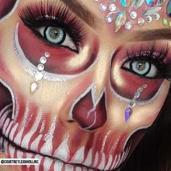 White Werewolf Contacts Model Makeup