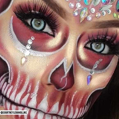 White Werewolf Contacts Model Makeup