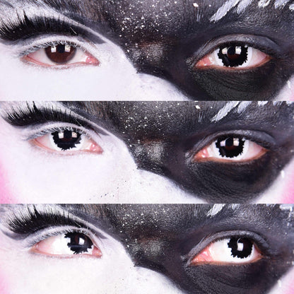 PRIMAL ® White Witch - Black & White Colored Contact Lenses