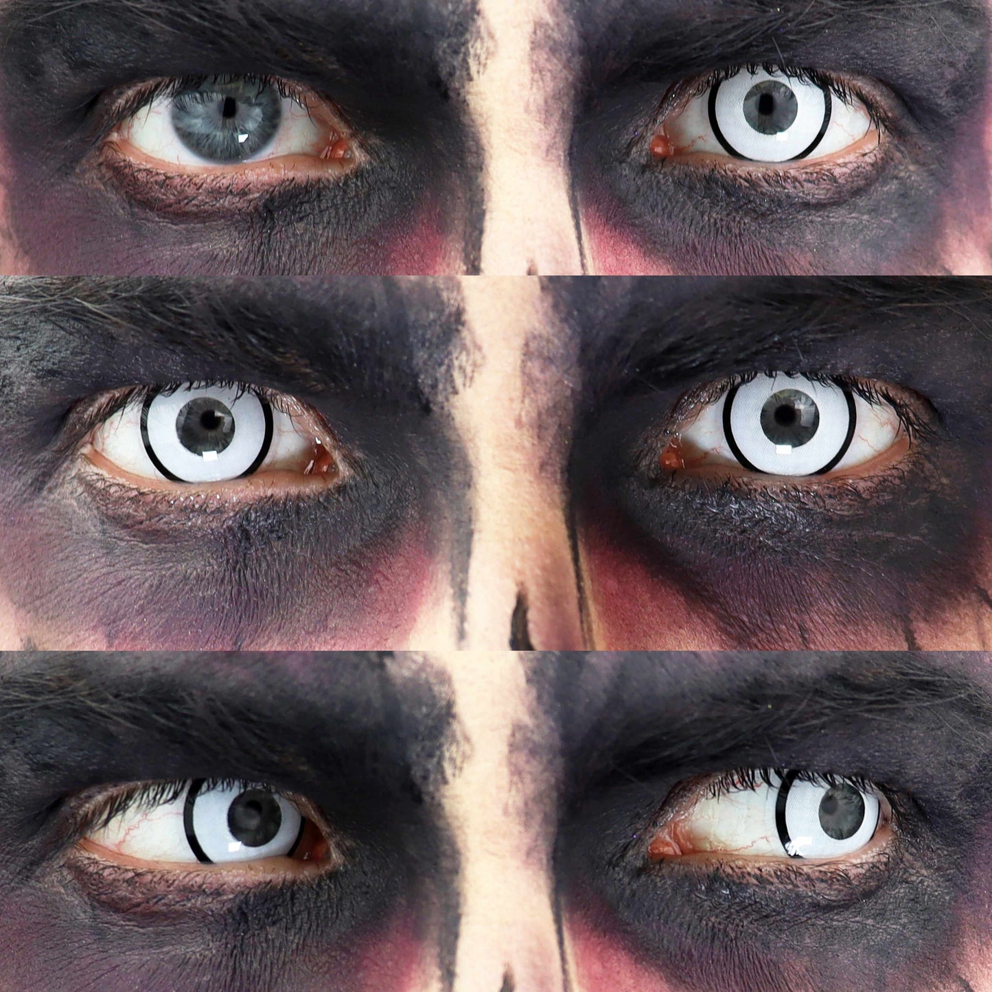 White Colored contact lenses, Halloween Cosplay, color contacts, krazy lens, fancy lens, circle lens.