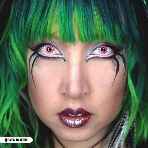 White, Red Colored contact lenses, Halloween Cosplay color contacts, krazy lens, fancy lens, circle lens