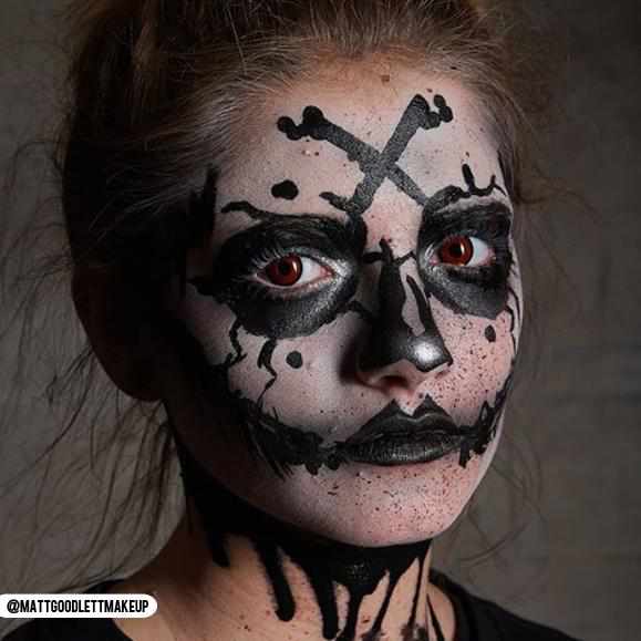 Red Blood Colored Contacts Halloween Makeup Models