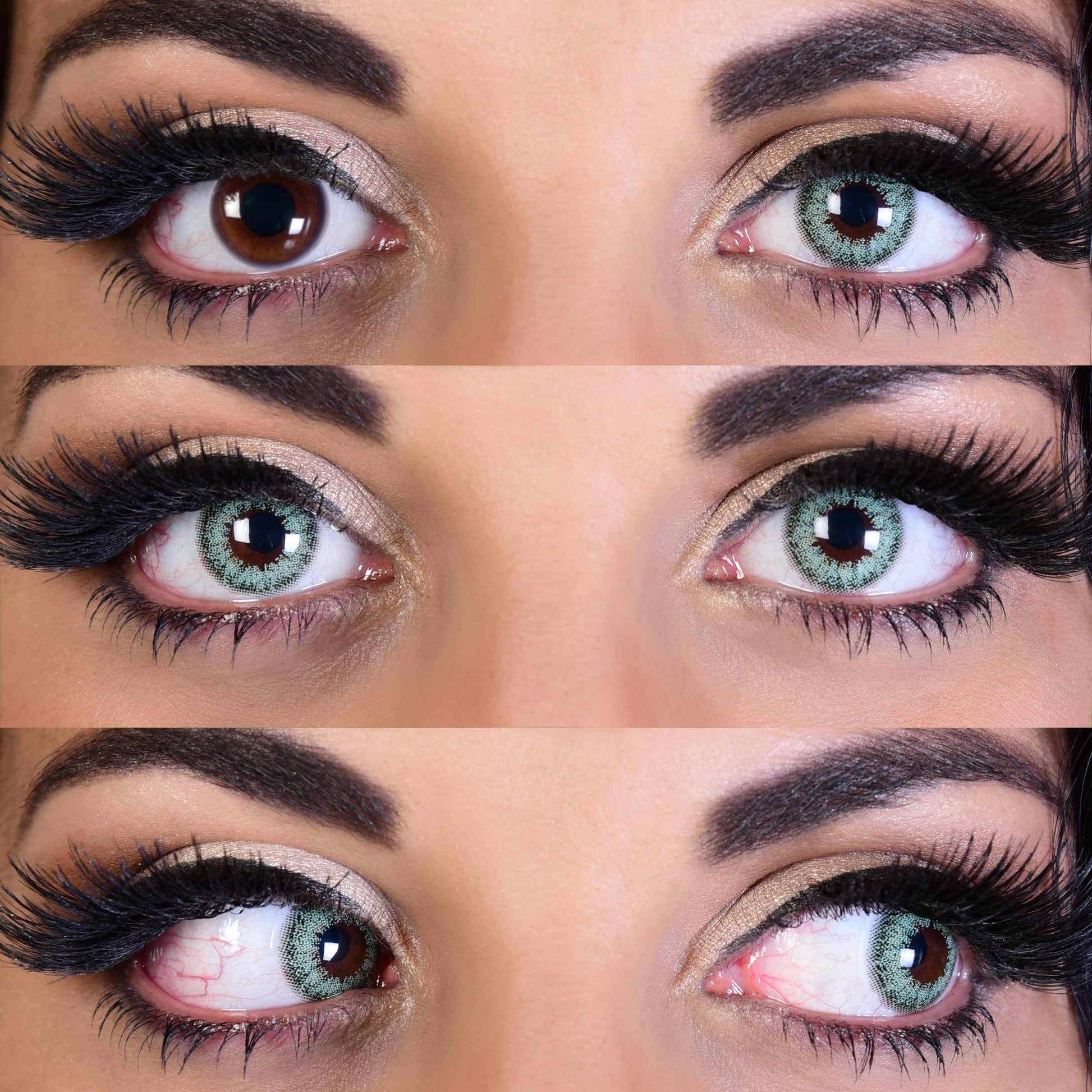 Celestial Jade Natural Contacts 3 Eyes Mockup Closeup
