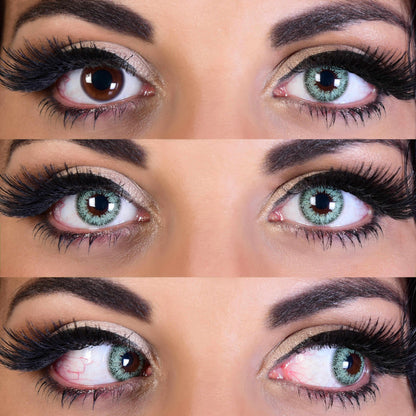 Celestial Jade Natural Contacts 3 Eyes Mockup Closeup