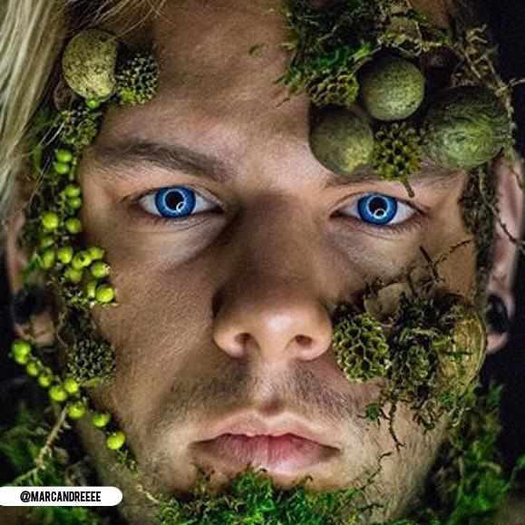 Chucky Blue Contact Lenses Makeup Model Portrait