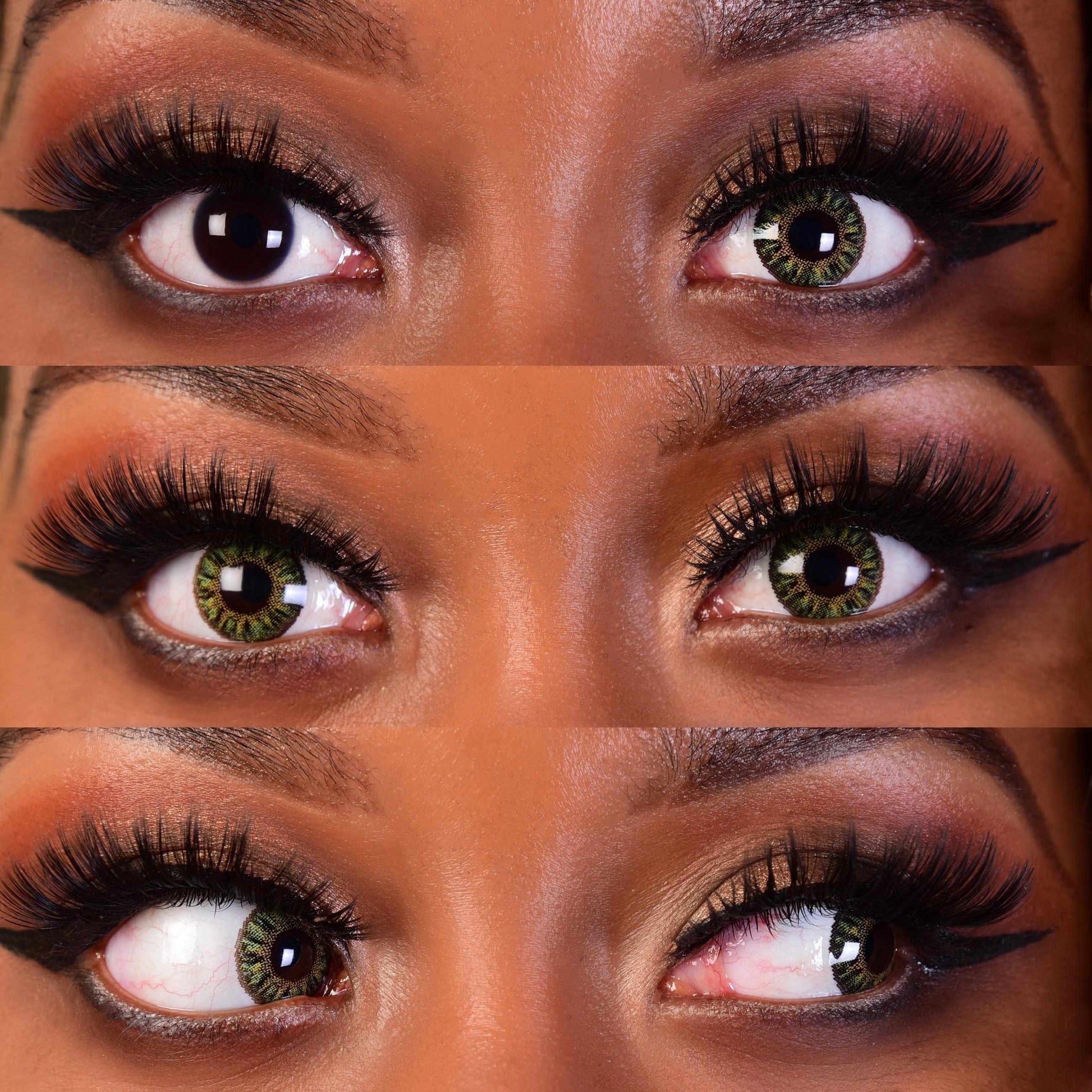 Delightful Jade Contact Lenses Dark Eyes Mockup