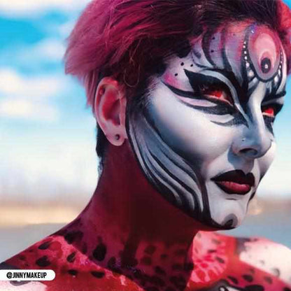 Evil Eyes Colored Contacts Makeup Model Portrait