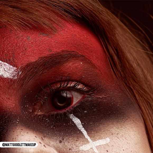 Hellraiser I Contact Lenses Makeup Model Closeup