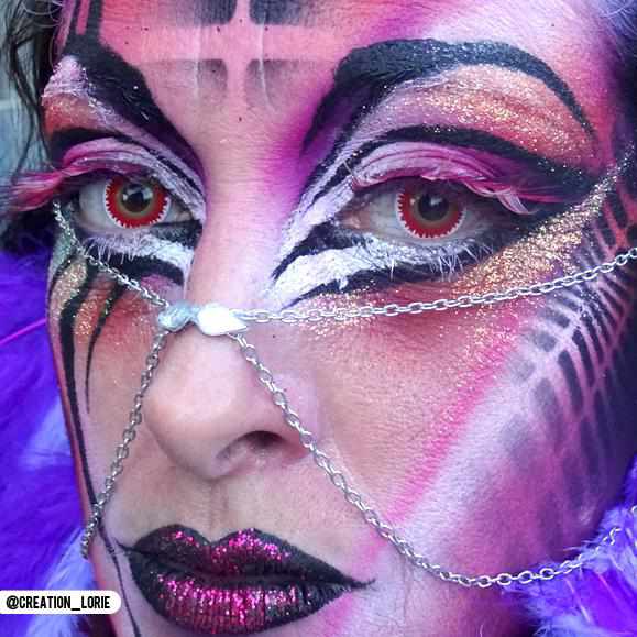 Pennywise Contact Lenses Makeup Model Closeup