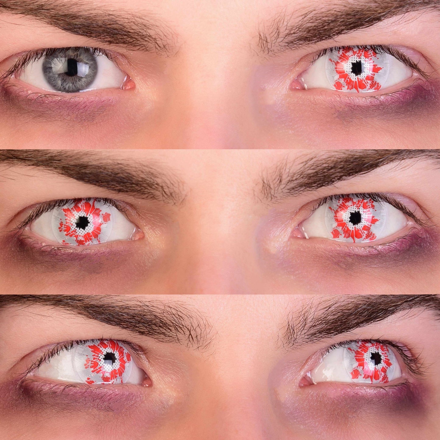 PRIMAL® Shatter - Red & Black Colored contact lenses