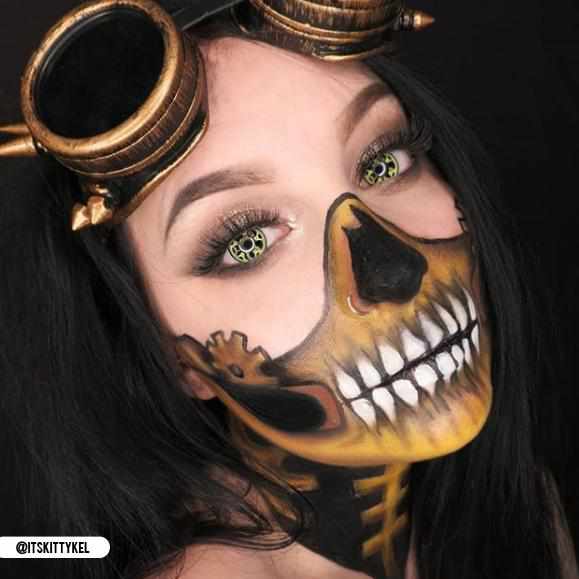 Gold Colored contact lenses, Halloween Cosplay, color contacts, krazy lens, fancy lens, circle lens.