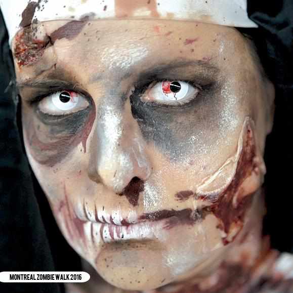 Walking Dead Contacts Makeup Model Closeup