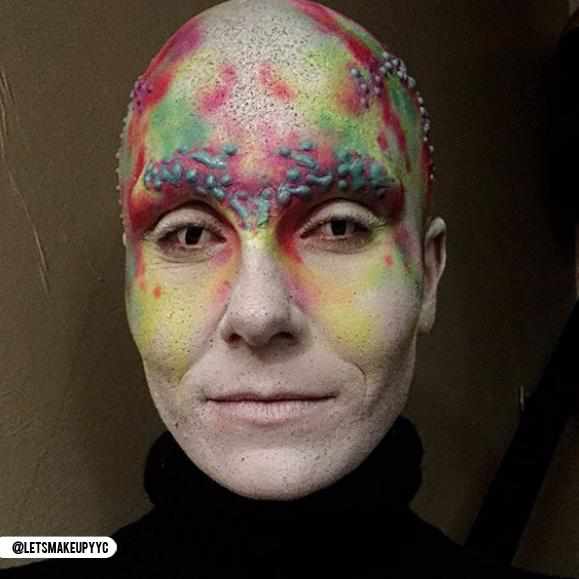 Marvel Venom Contacts Makeup Model